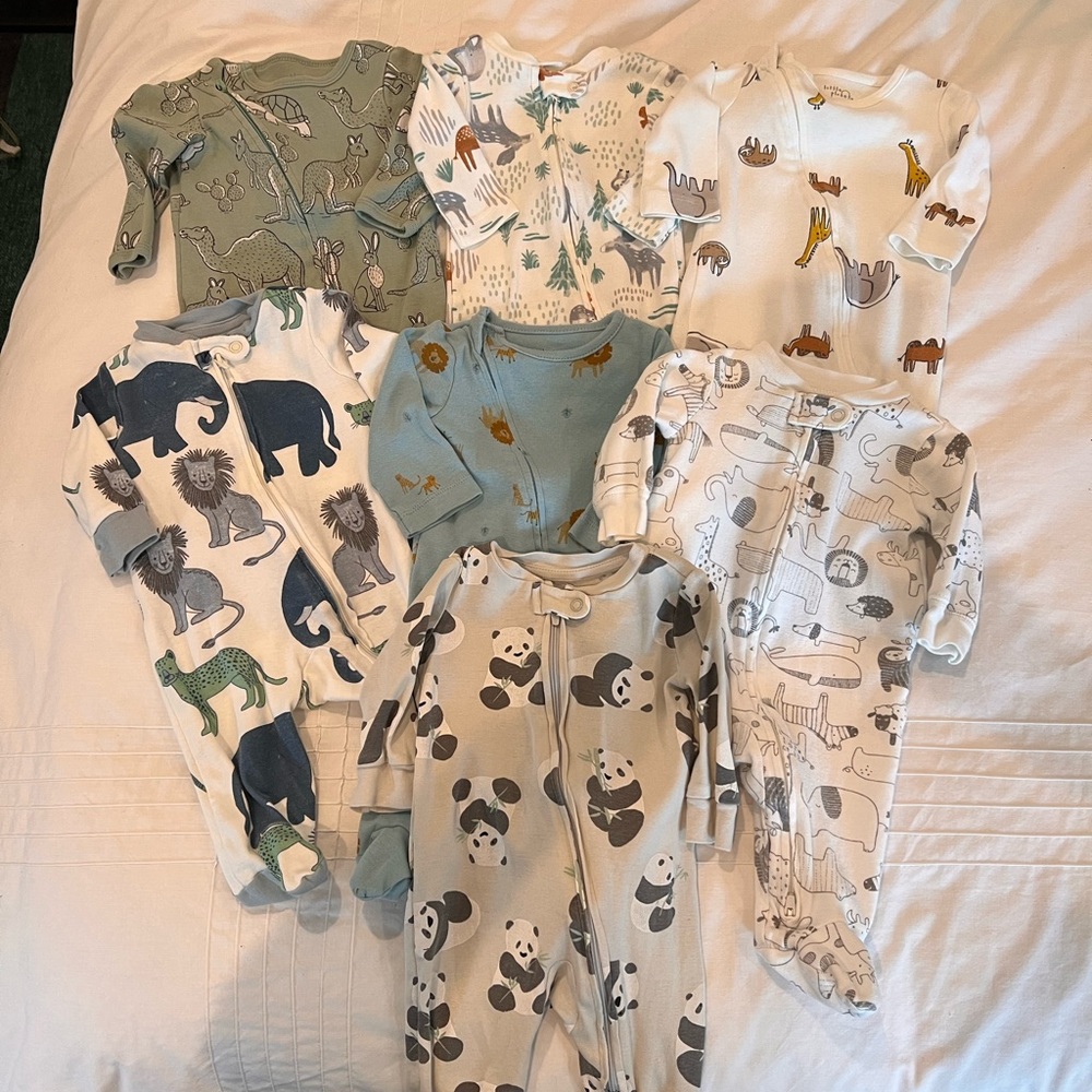 Carters little planet bundle of 7 zipper onesies